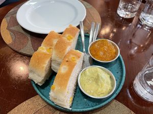 Homemade bread with cashew butter and orange jam  at A Padoca in Porto