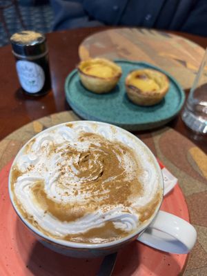 So happy to have found authentic vegan pastel de nata!  at A Padoca in Porto