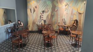 The atmosphere to sit and eat here is very nice at A Padoca in Porto