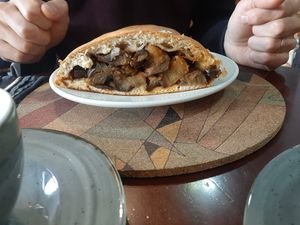 Calzone eggplant at A Padoca in Porto