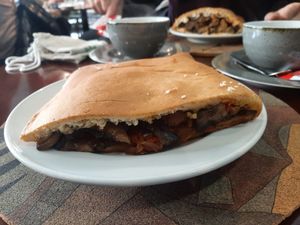 Calzone mushrooms at A Padoca in Porto
