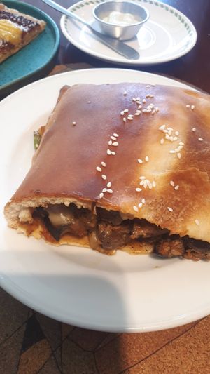 eggplant parmegiana pastry at A Padoca in Porto