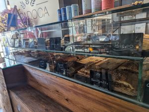 Savory baked goods at A Padoca in Porto