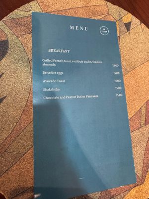 Breakfast menu at A Padoca in Porto
