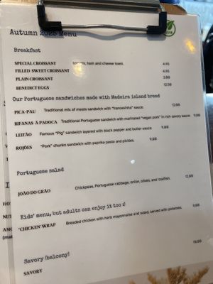 Menu  at A Padoca in Porto