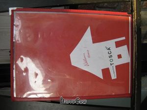 Tosca menu cover at Tosca in Kyoto