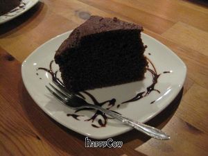 Tosca set dinner dessert: chocolate + lemon cake at Tosca in Kyoto