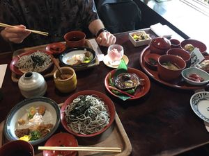 2 x hot soba, plus set C  at Yoshuji in Kyoto
