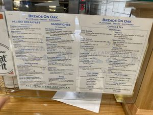 Menu at Breads on Oak  in New Orleans