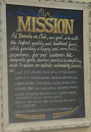Mission statement at Breads on Oak  in New Orleans