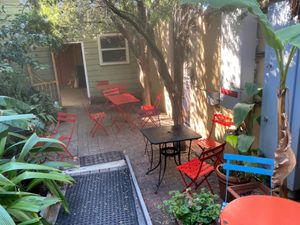 Outdoor seating at Breads on Oak  in New Orleans