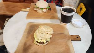 Biscuit Tower, Muffanada, and a Red Eye at Breads on Oak  in New Orleans
