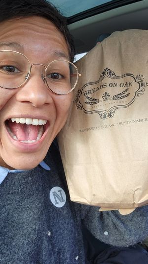 So enthusiastic about having finally found a vegan, GF & socially responsible local business! #Veganuary at Breads on Oak  in New Orleans