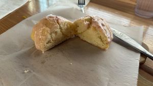 Perfect Lemon Crème Filling with strawberry frosting  at Breads on Oak  in New Orleans