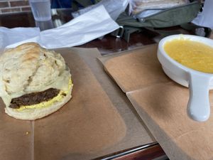 The cheese grits are very delicious   at Breads on Oak  in New Orleans