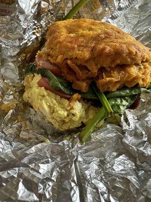 Pumpkin biscuit sandwich   at Breads on Oak  in New Orleans