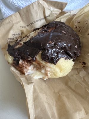 Got a little smooshed in transit but this cream stuffed brioche was so good  at Breads on Oak  in New Orleans