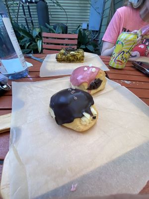 Boston cream and raspberry chocolate filled pastries. Yummmm  at Breads on Oak  in New Orleans