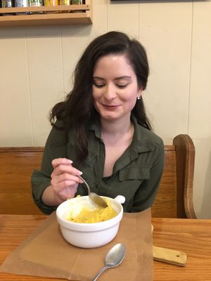 Cheese grits at Breads on Oak  in New Orleans