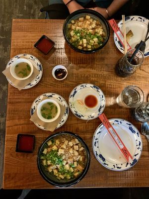 (2) garlic noodles with tofu   at Top Burmese Burma Joy in Portland