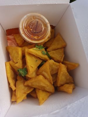 yellow tofu tots  at Top Burmese Burma Joy in Portland