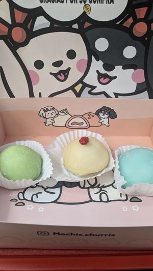 From L to R (Yuzu, Vanilla, Coco) Fav one is Yuzu at Mochis Churris in Santiago