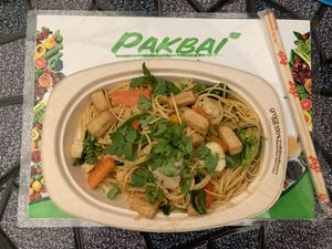 Tofu and mixed vegetables noodles( no egg) #Veganuary at Pakbai - Food Stall in Chiang Mai