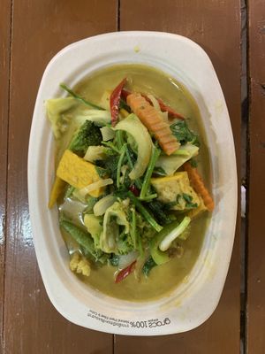 Yellow curry with tofu and vegetables   at Pakbai - Food Stall in Chiang Mai