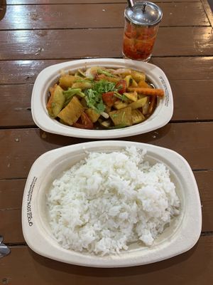 Sweet and sour Shan chickpea tofu   at Pakbai - Food Stall in Chiang Mai