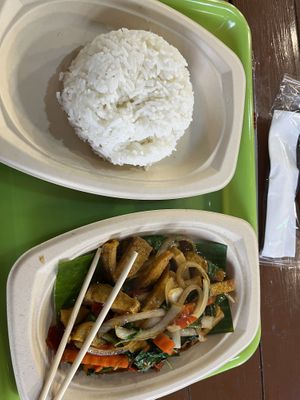 Stir fry basil Tofu  at Pakbai - Food Stall in Chiang Mai