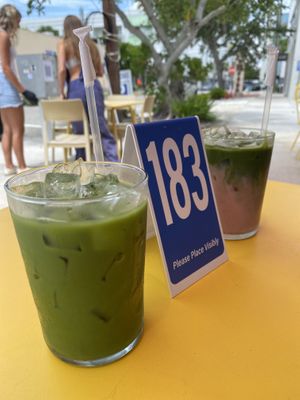 Vanilla and strawberry matcha  at Project Coffee - Rosemary in Sarasota