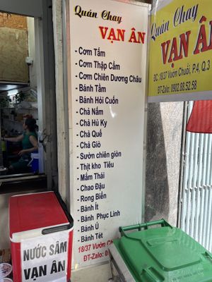 Menu   at Van An  in Ho Chi Minh City