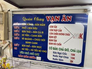 Menu   at Van An  in Ho Chi Minh City