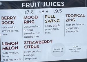 JuiceMate’s Fruit Juices (Jan 2023).   at JuiceMate in Hobart