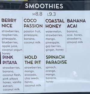 JuiceMate’s Smoothies (Jan 2023).   at JuiceMate in Hobart