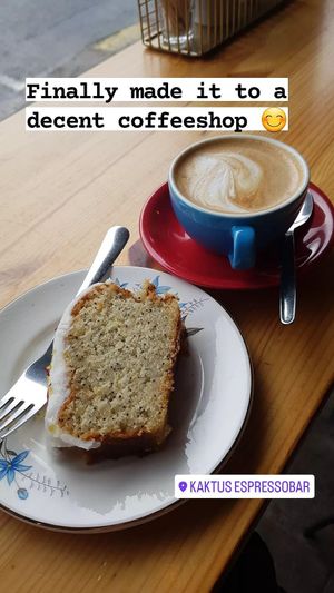 Poppy seed cake with lemon frosting at Kaktus Espressobar in Reykjavik