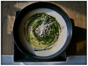 One of the vegan soup in Machina Organika at MO in Wroclaw