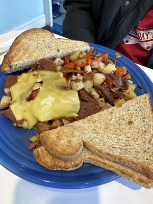 Corned beef hash (vegan)  at Smile of the Beyond in Jamaica