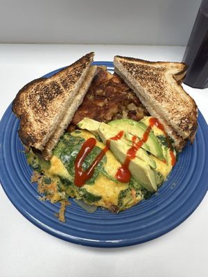 Vegan California omelette   at Smile of the Beyond in Jamaica