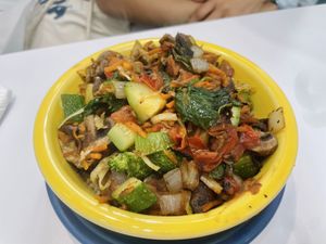 Veggies rice and beans   at Smile of the Beyond in Jamaica