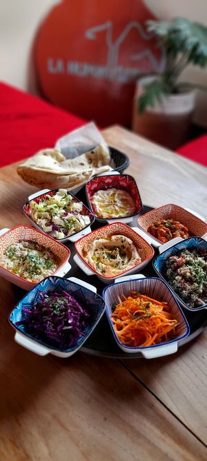 Tapas vegan meal at La Hummuseria in Playa Venao