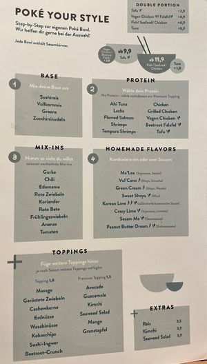 Menu  at Ma'loa in Koblenz