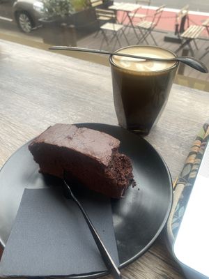 Bad lighting but good brownies!  at Roots in Frankfurt