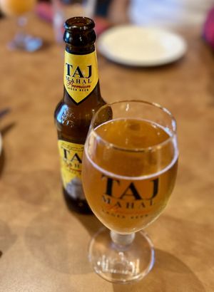 Taj Mahal beer  at Bollywood Kitchen in Healdsburg