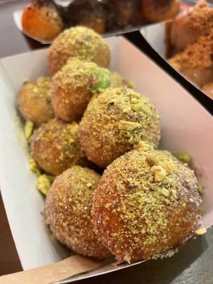 Jam and extra pistachio   at Lukumades in Chippendale