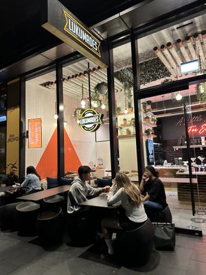 Sitting area outside   at Lukumades in Chippendale