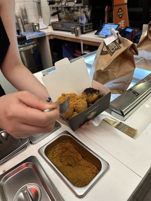 Toppings - half lotus Biscoff - half Oreo   at Lukumades in Chippendale