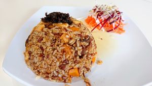 pumpkin fried brown rice at SunnyChoice - The Rail Mall in West Singapore