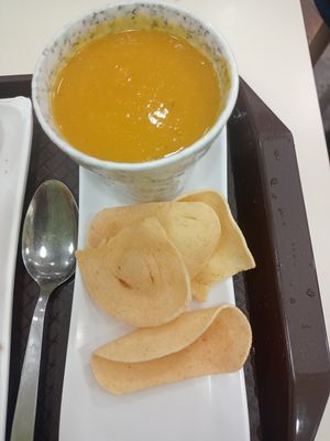 Pumpkin soup at SunnyChoice - The Rail Mall in West Singapore