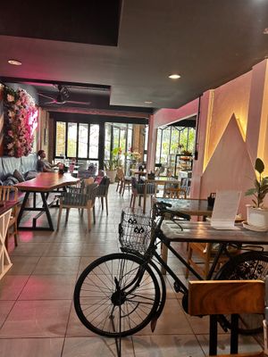 Spacious, contemporary interior.  #Veganuary at Lekker Cafe' in Krabi